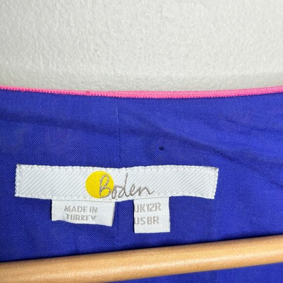 BODEN Ella Puff Sleeve Dress in Atlantic Ocean Wild Blooms Floral Sz 8 Reg {D42} - Picture 4 of 5